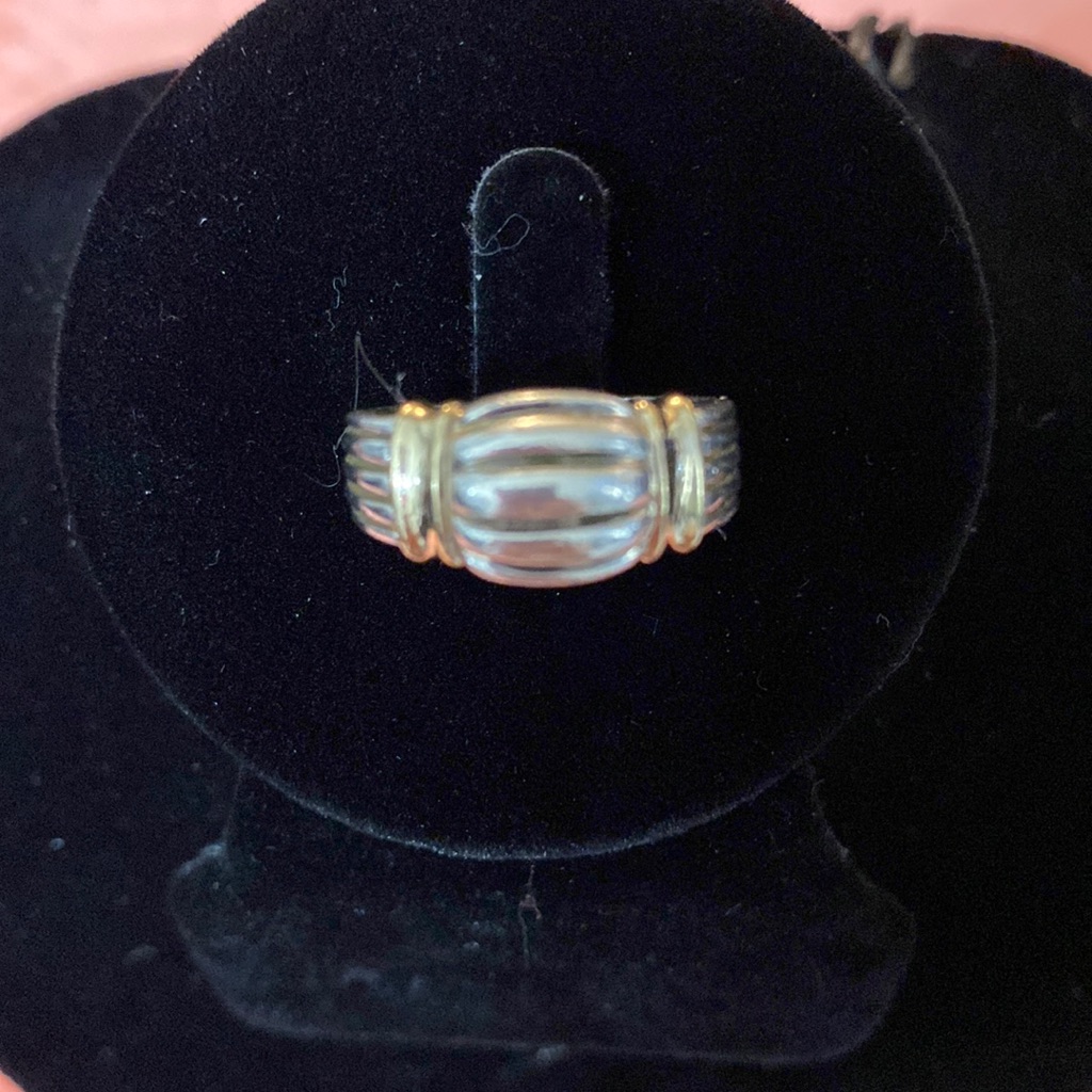 14 Kt Gold And Sterling Silver Ring